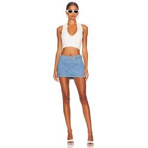 EB Denim Wrap Mini Skirt in Daphne XSmall New Womens Jeans